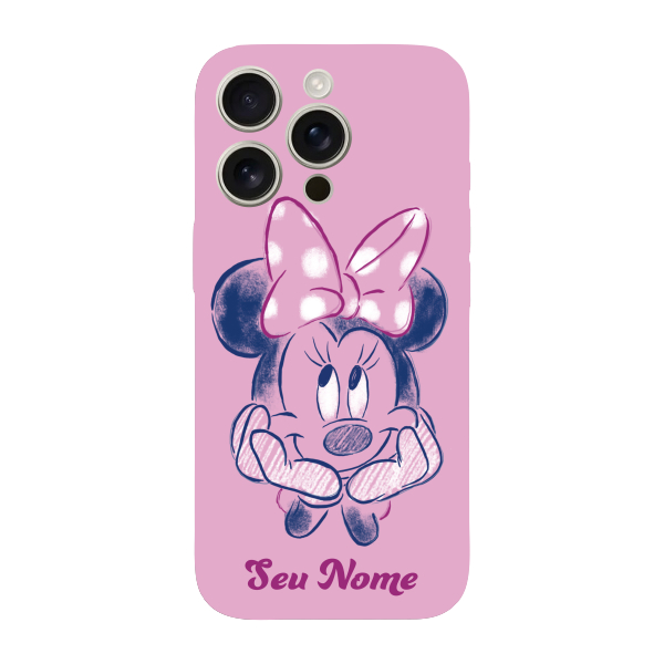 Capinha para iPhone 16 Pro Anti Impacto Personalizada - Minnie com nome