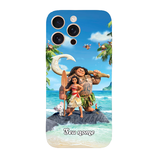 Capinha para iPhone 16 Pro Max Anti Impacto Personalizada - Moana com nome