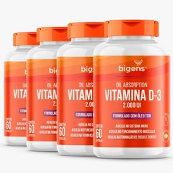 BIGENS KIT 4X ULTRA VITAMINA D3 2000UI 60 CÁPSULAS GEL BIOGENS