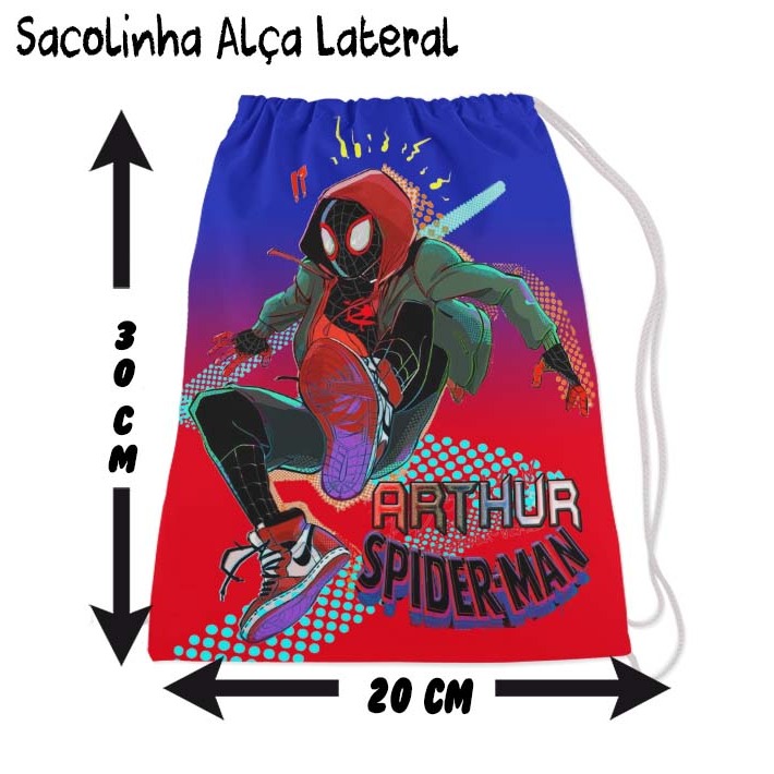 Kit Mochilinha Sacolinha Mochila Saco Sacochila Saquinho Lembrancinha Brinde Aniversario Personalizadas Homem Aranha