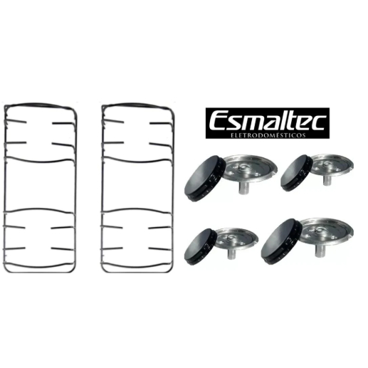 4 Queimadores + 4  Espalhadores + 2 Grelhas para Fogão Esmaltec Grades Trempes Veneza Bali Agata  Com Pino em Oferta na Shopee