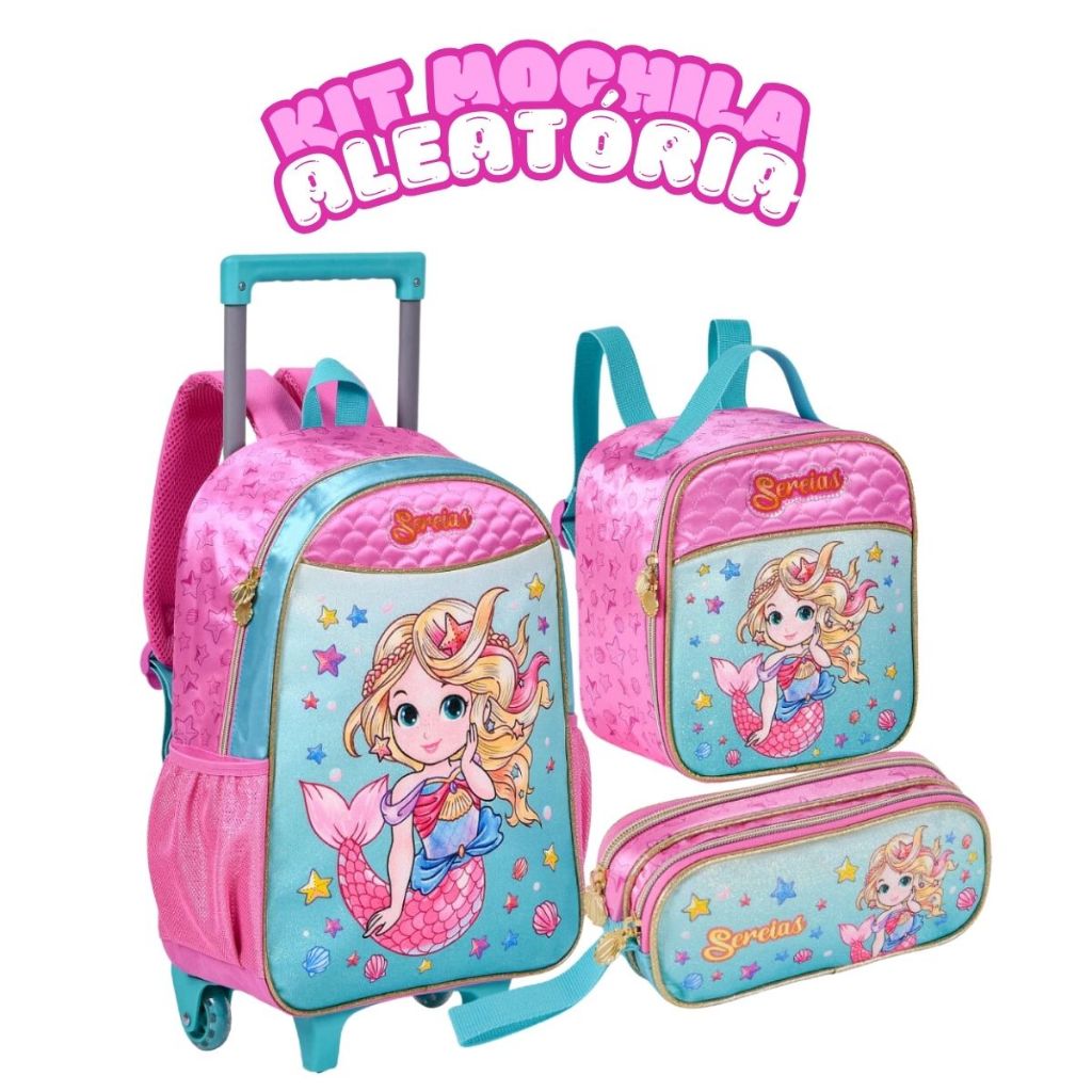 Kit Mochila Infantil 2 em 1 Com Carrinho Removível Menina Aleatória Linda Prática Grande em Oferta na Shopee