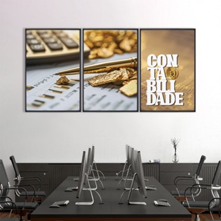 3 Quadros Decorativos Profissão Contabilidade Triunfo Financeiro: Quadros de Análise e Riqueza em Oferta na Shopee