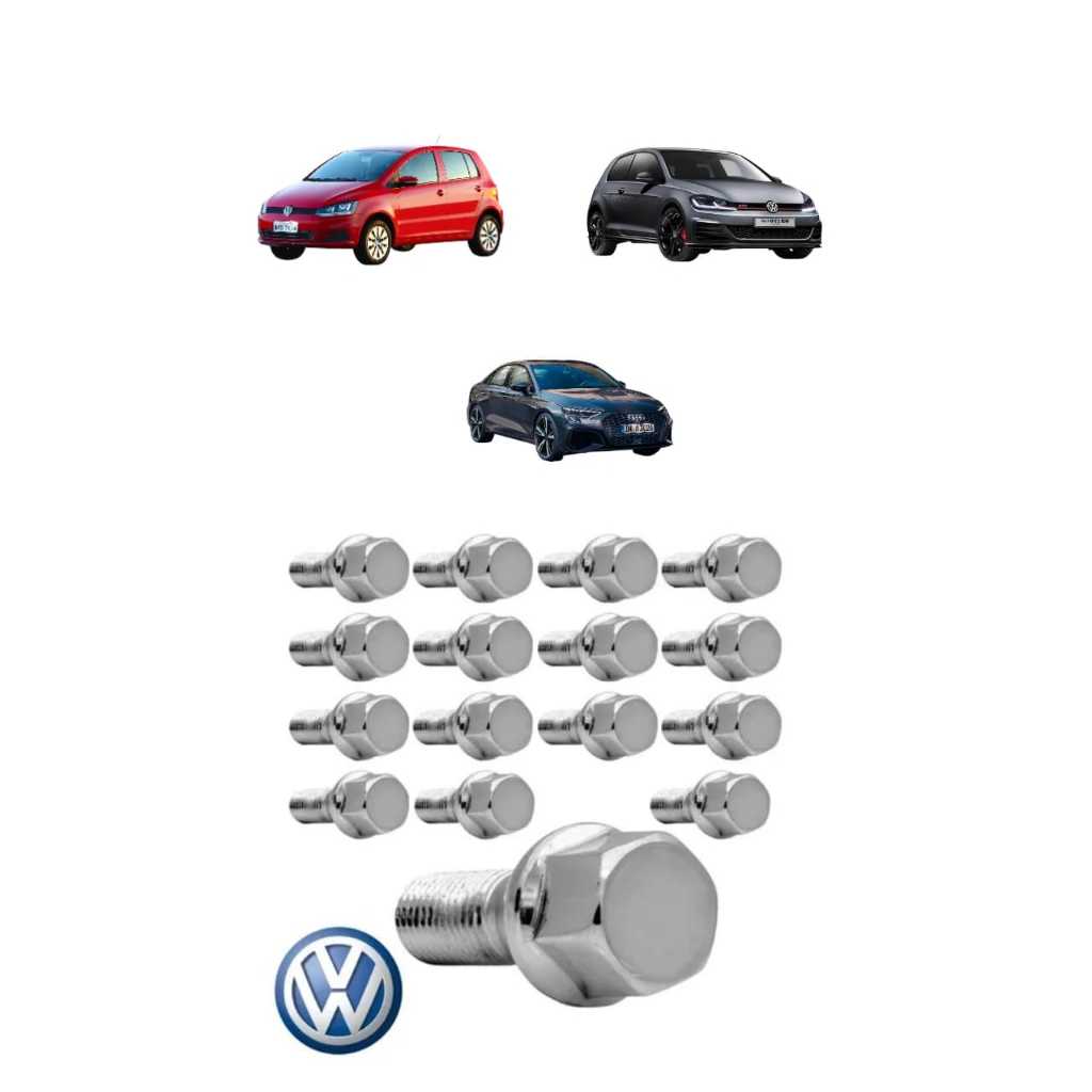 Parafusos Cromado De Roda Fox Golf Bora Audi Polo 20 Pç