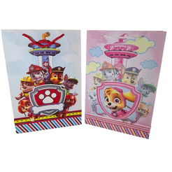 KIT 10/20/30/50 sacolas de papel PATRULHA CANINA Para Lembracinha Surpresa TAMANHO 25x17x6 cm