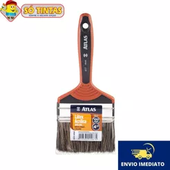 Trincha Dupla 417 Atlas Premium Com Cerdas Gris Ideal Para Tinta Acrílica e Látex