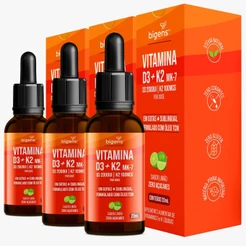 BIGENS KIT 3X VITAMINA D3 + K2 MK7 100MCG LIMÃO 20ML BIOGENS