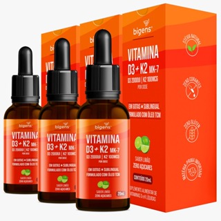 BIGENS KIT 3X VITAMINA D3 + K2 MK7 100MCG LIMÃO 20ML BIOGENS em Oferta na Shopee