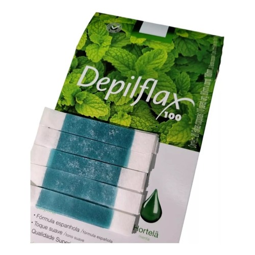 100 Tiras De Cera Depilatória Sobrancelhas Hortelã Depilflax