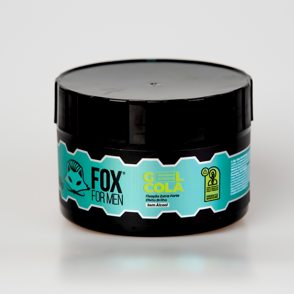 GEL COLA FIXAÇÃO EXTRA FORTE 300G - FOX FOR MEN - GEL COLA EFEITO BRILHO em Oferta na Shopee