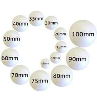 Bola de Isopor Macica Styroform 40mm, 50mm, 60mm ou 70mm kit com 5,10 ou 20 em Oferta na Shopee