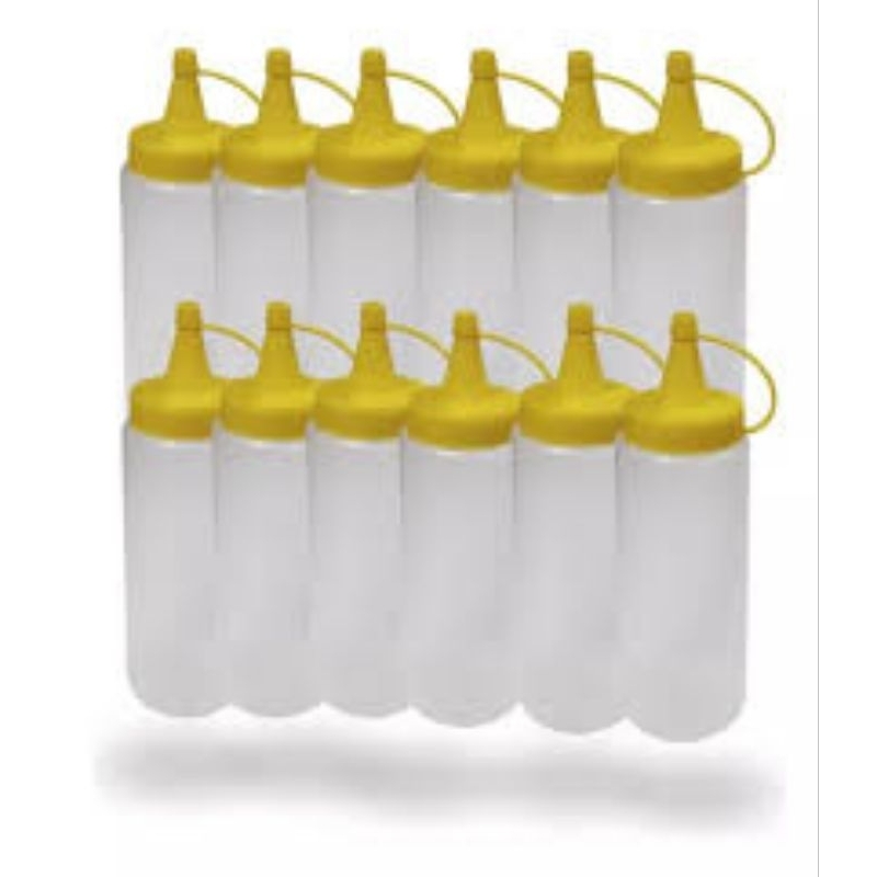 Bisnaga Molho Tampa amarela mostarda 200ml Frasco Para Restaurante - Kit com 10 Unidades