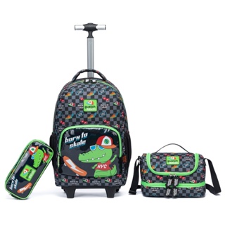 Kit Mochila Lancheira Estojo Dinossauro Infantil Escolar Menino Verde Reforçada em Oferta na Shopee