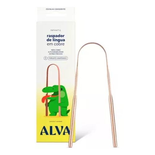Raspador Limpador De Língua Kids Cobre Antibacteriano Alva