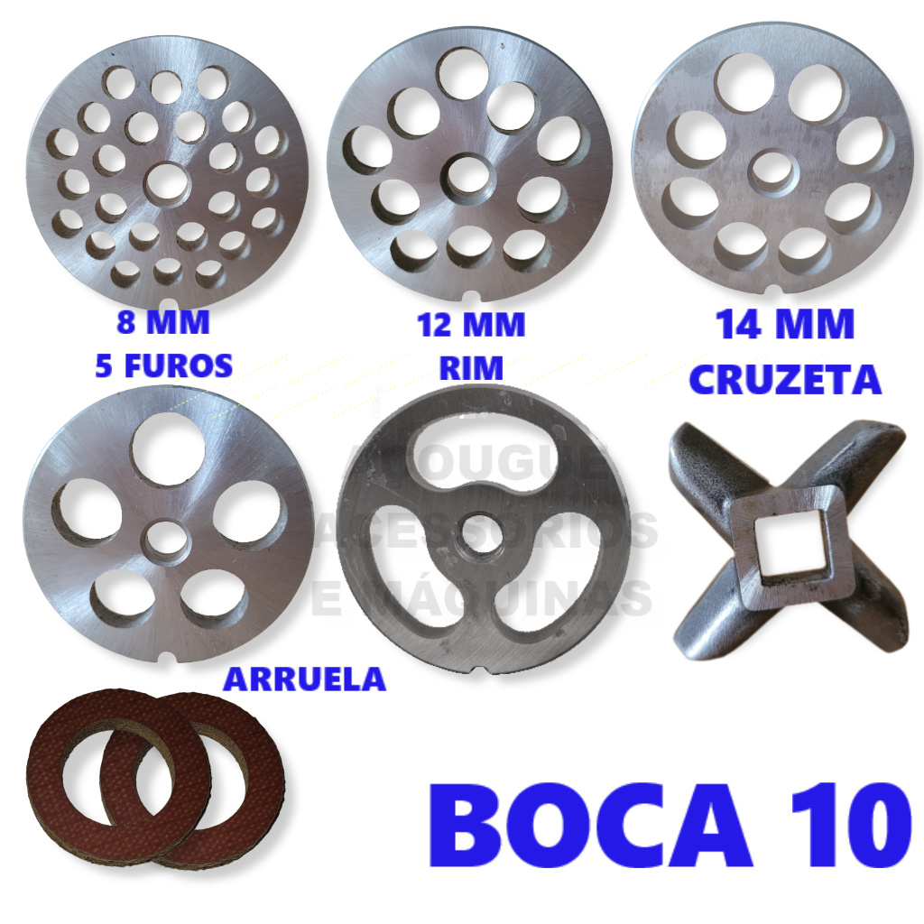 Disco Moedor Boca 10 - 8mm/12mm/14mm/5 Furos/ Rim/ Cruzeta