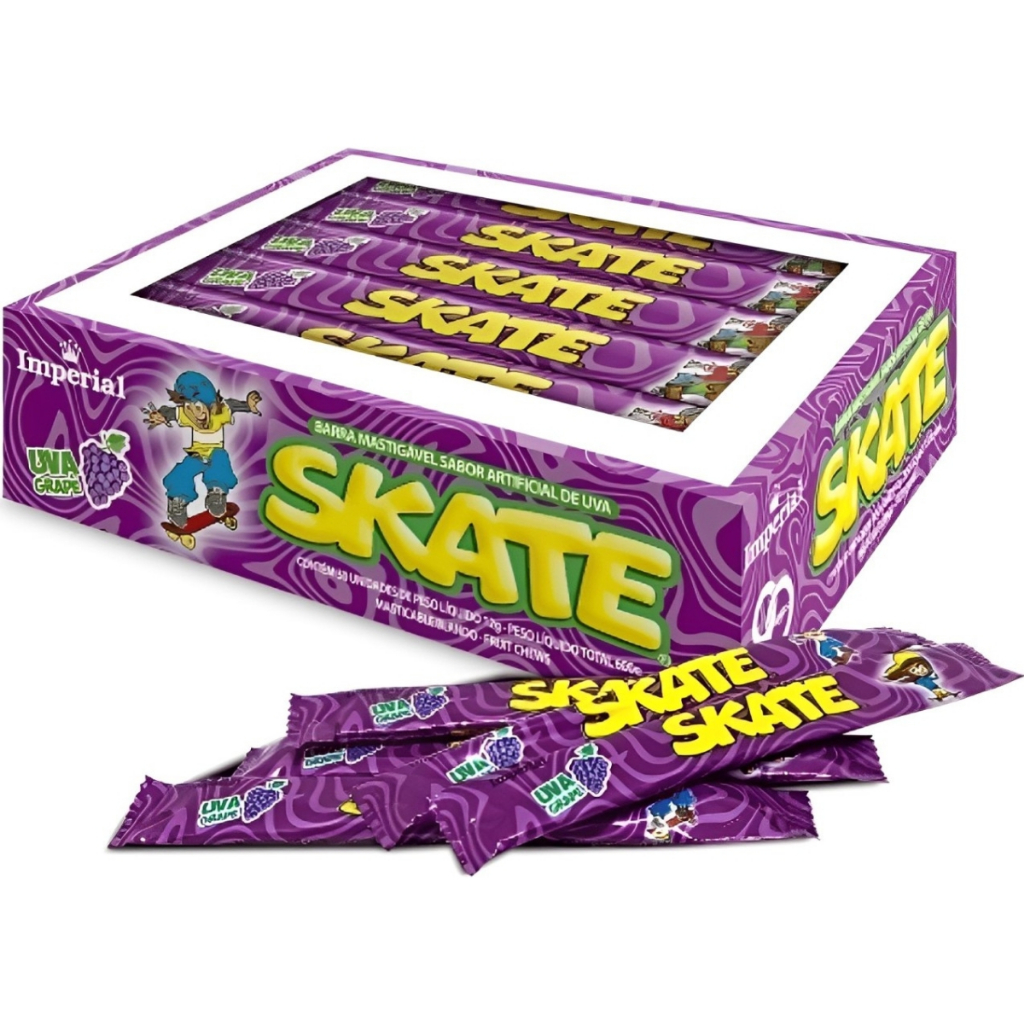 Balas Mastigáveis Skate Uva C/50 Unidades de 12g Imperial em Oferta na Shopee