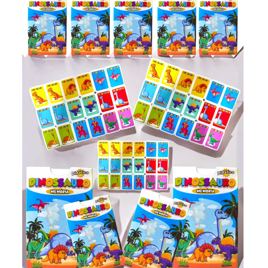 10 Jogo Da Memoria Dinossauros Infantil Lembrancinha Aniversario Prenda Quermesse P/ Kit Festa em Oferta na Shopee