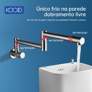 Torneira De Cozinha De Parede Dobrável Em Aço Inoxidável De 1/2 Polegada De Frio Simples Cor Prata Escovada em Oferta na Shopee