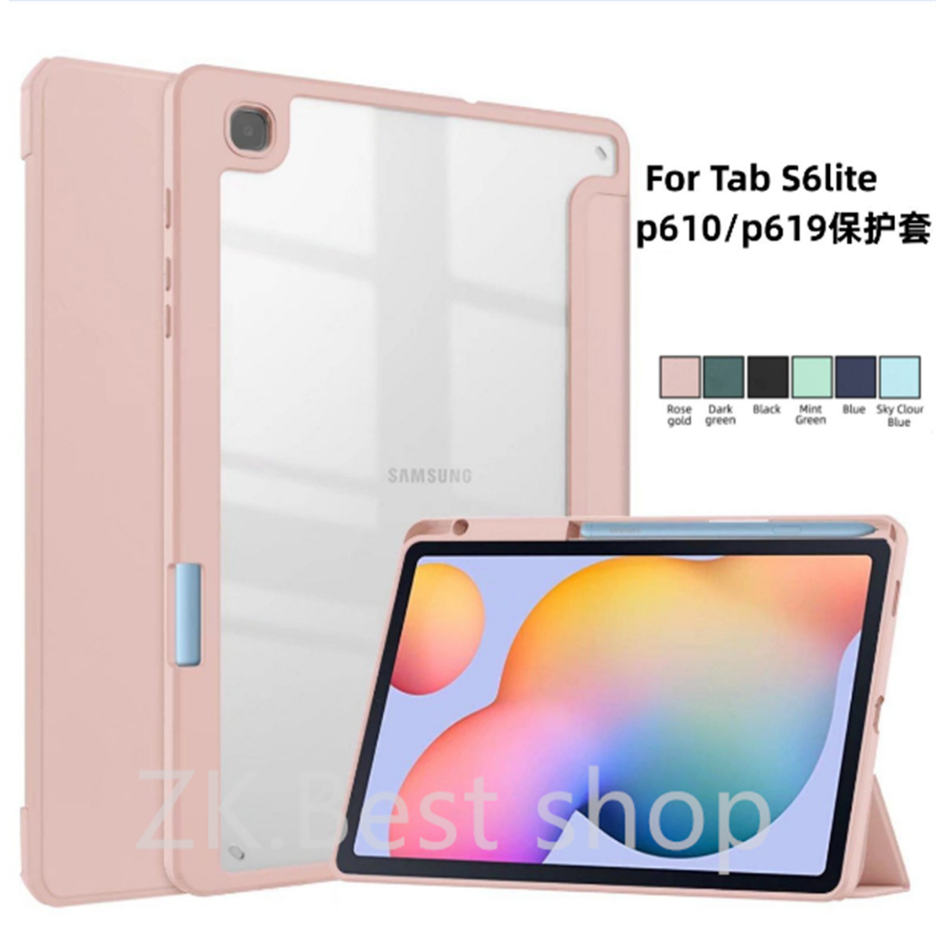 Capa Capinha Acrílico Para Samsung Galaxy Tab S6 Lite 10.4” SM-P610/P615/P613/P619/P620 Com Suporte Caneta em Oferta na Shopee