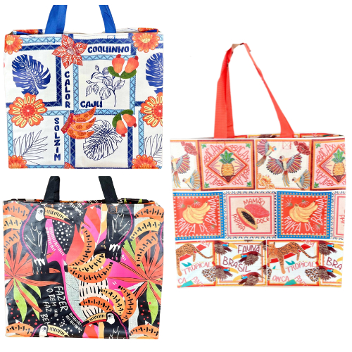 Kit 6 Bolsa Ecobag Tropical Ecologica Sacola De Ombro Reutilizavel Ecobag Reutilizável 45x40cm 12kg em Oferta na Shopee