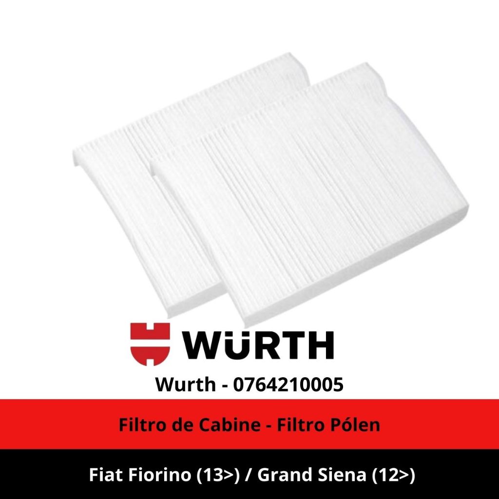 Filtro de Cabine - Filtro Pólen Fiat Fiorino (13>) / Grand Siena (12> - Wurth - 0764210005