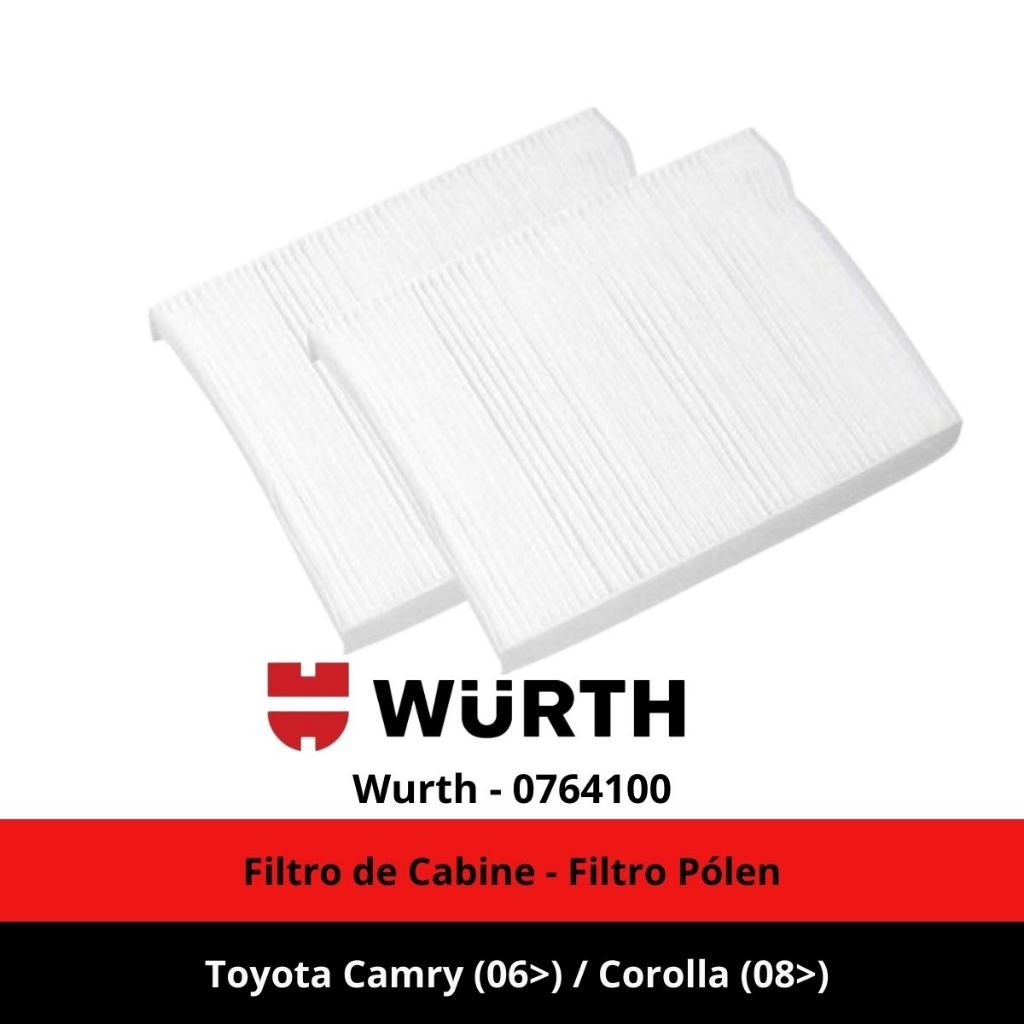 Filtro de Cabine - Filtro Pólen Toyota Camry (06>) / Corolla (08>) - Wurth - 0764100