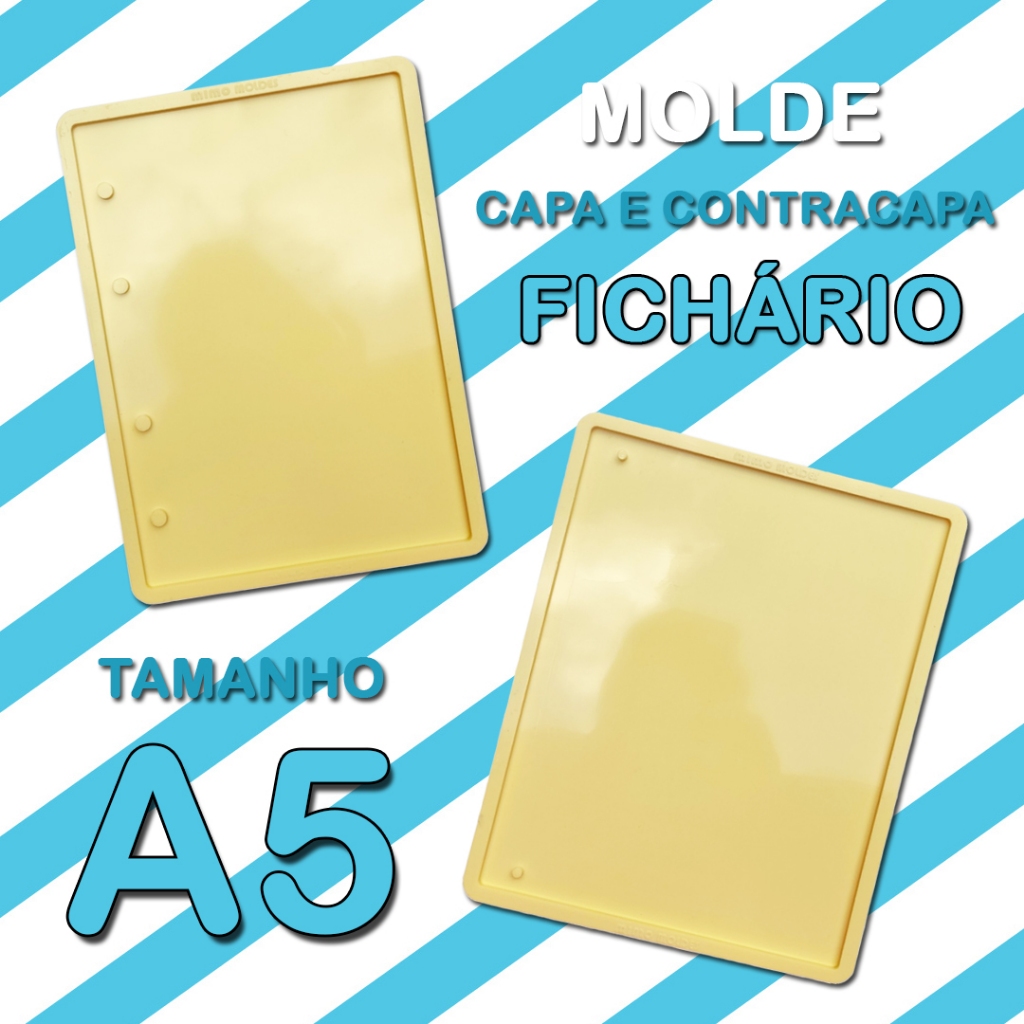 [FICHÁRIO] [A5] [4 FUROS] Molde de Capa de Fichário - Escolha Capa ou Contracapa - Para garra de 4 argolas