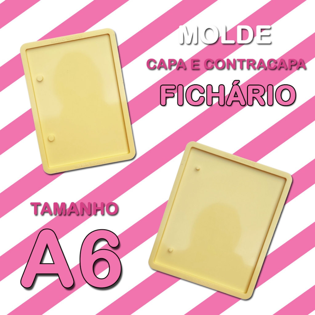 [FICHÁRIO] [A6] [2 FUROS] Molde de Capa de Fichário - Escolha Capa ou Contracapa - Para garra de 2 argolas