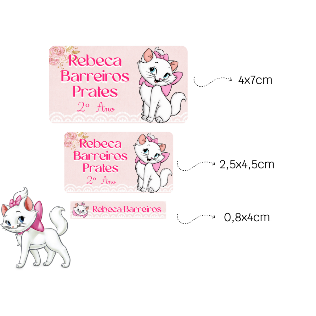 Etiqueta Escolar Gatinha Marie: Onde Comprar | BuscaProdutos