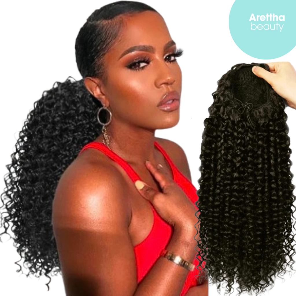 Rabo de cavalo curto cacheado volumoso Marielle em Oferta na Shopee