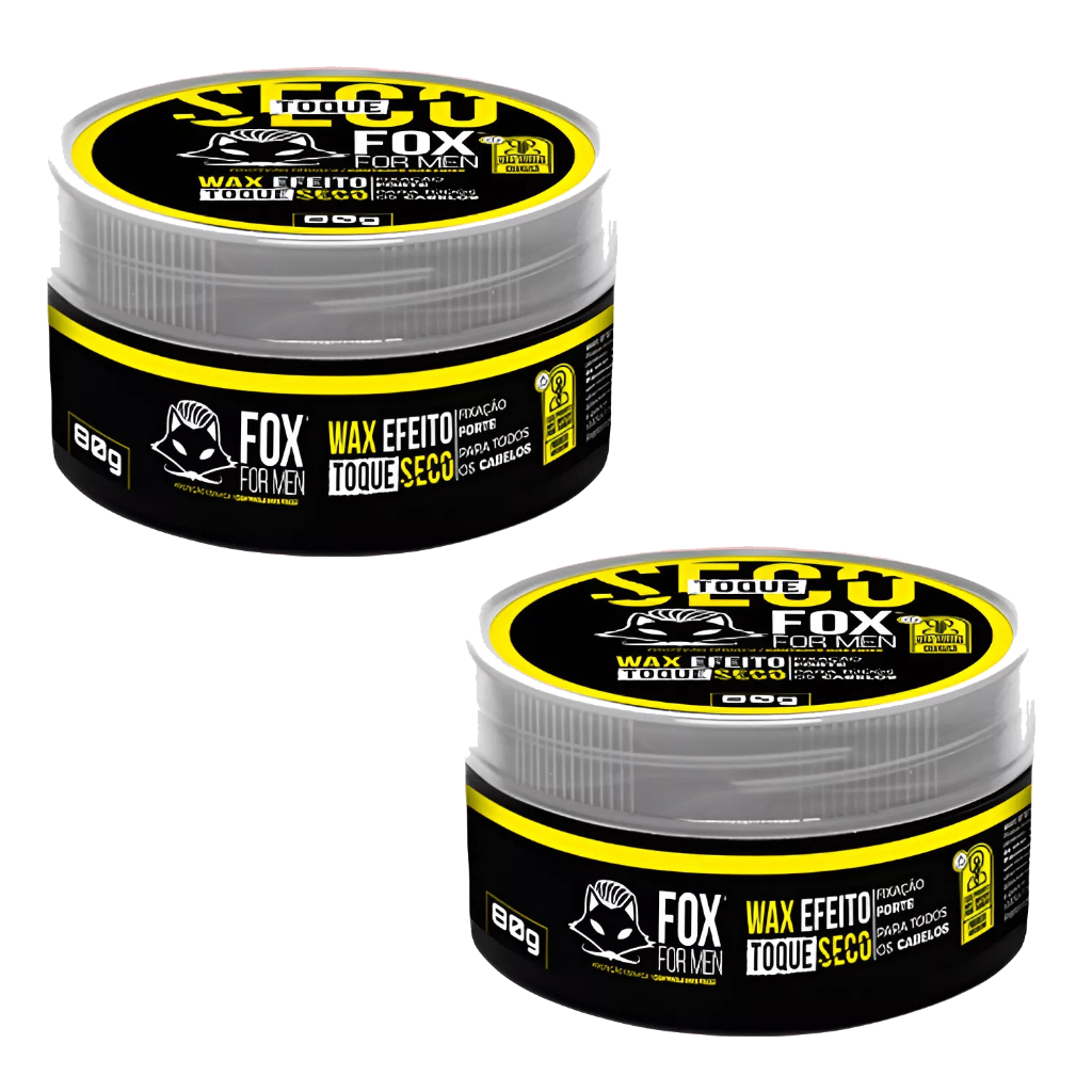 Kit 2 Pasta Modeladora Efeito Seco WAX FOX FOR MEN 80g Matte Fixação Forte Toque Natural em Oferta na Shopee