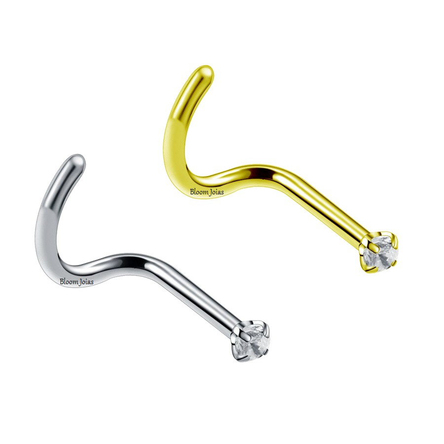 Piercing em Titânio G23 Nariz Nostril Ponto de Luz Zircônia