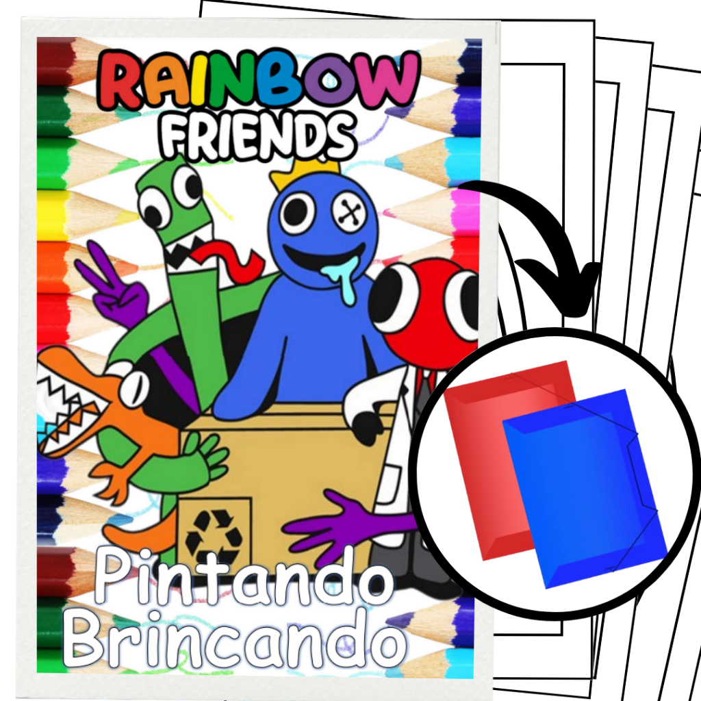 100 Desenhos Para Pintar e Colorir Rainbow Friends Roblox - Folhas A4 Sulfite Avulsas/Soltas