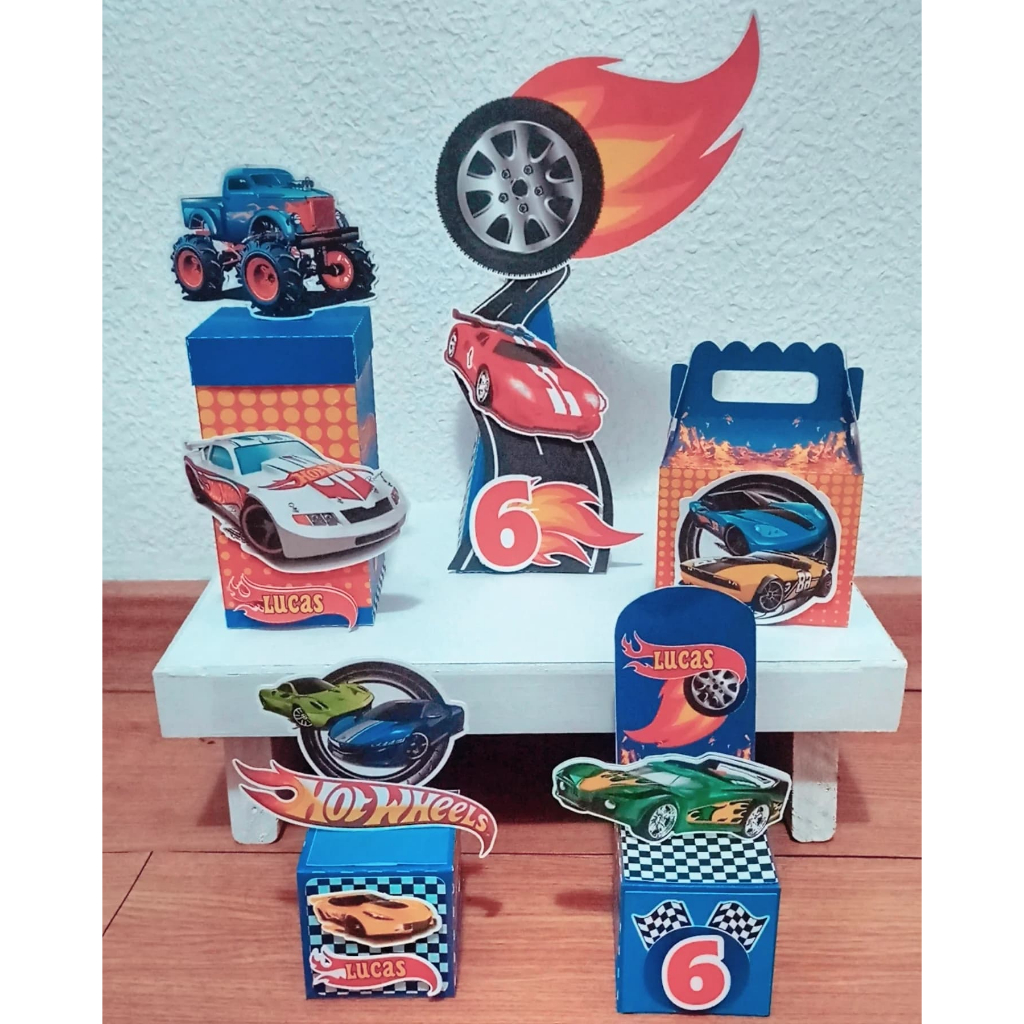 Kit Festa Hot Wheels - SEMI MONTADO - Lembrancinhas Personalizadas - Aniversário infantil.