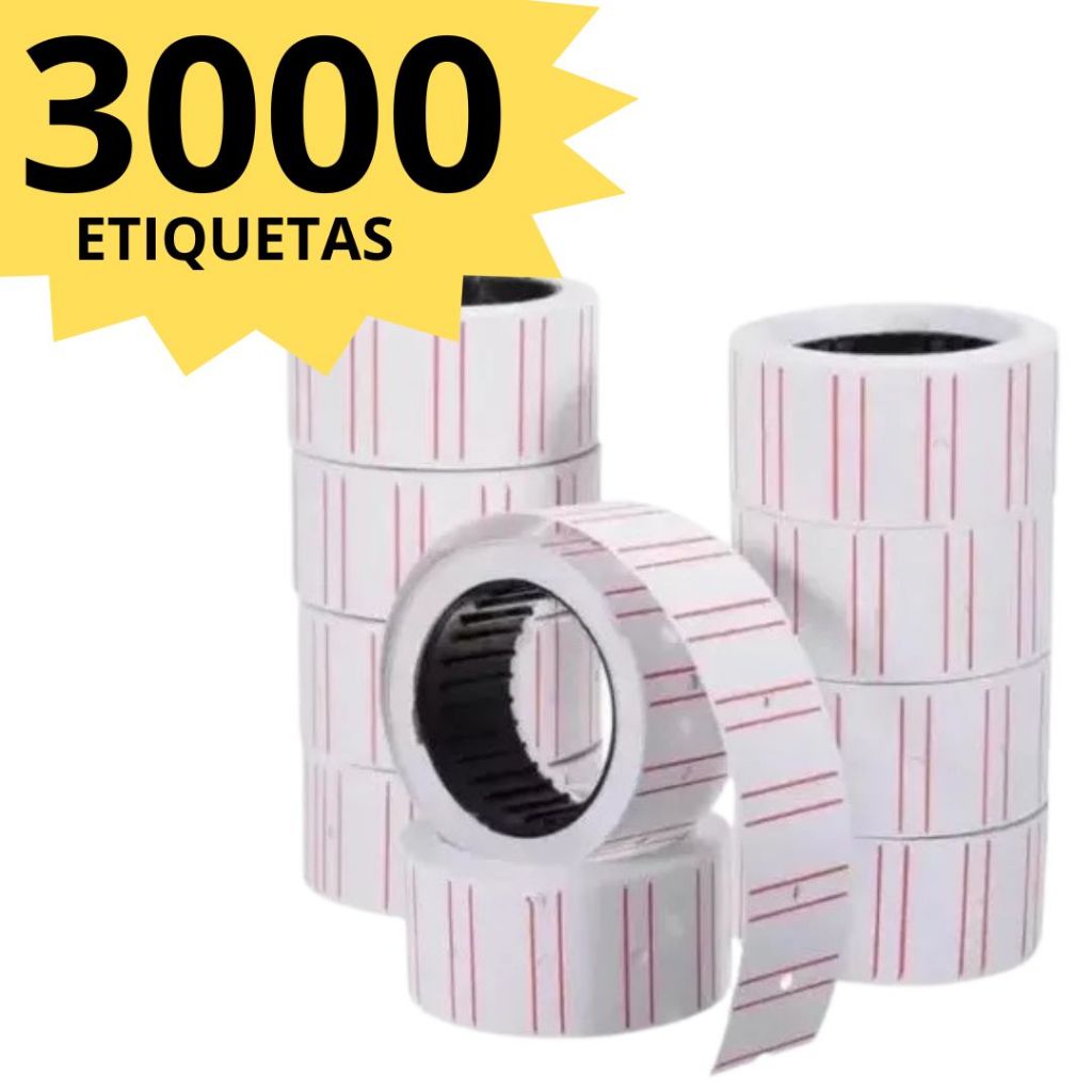 Kit de Etiqueta para Preço 10 rolos com 3000 Etiquetas Para Etiquetadora Manual em Oferta na Shopee