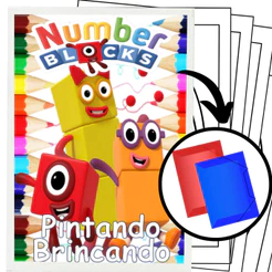 100 Desenhos Para Pintar e Colorir NumberBlocks - Folhas A4 Sulfite Avulsas/Soltas