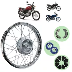 Folha de Aro Roda Jante Traseira Cg Titan Fan 150 160 Completa 2004 2008 2010 2014 + Raio 4mm