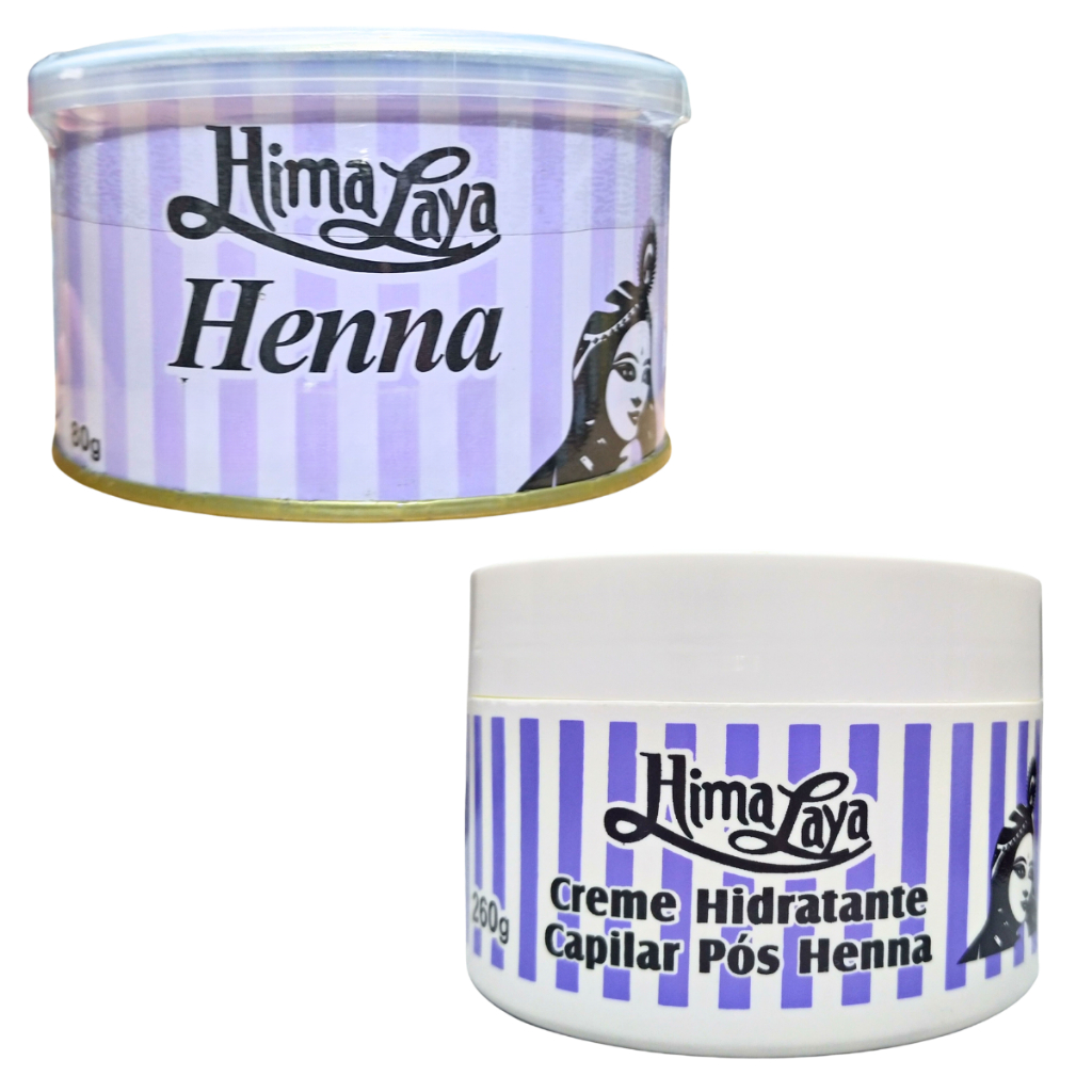 Kit Henna em Pó Himalaya 80g + Creme Hidratante Pós Henna Himalaya 260g