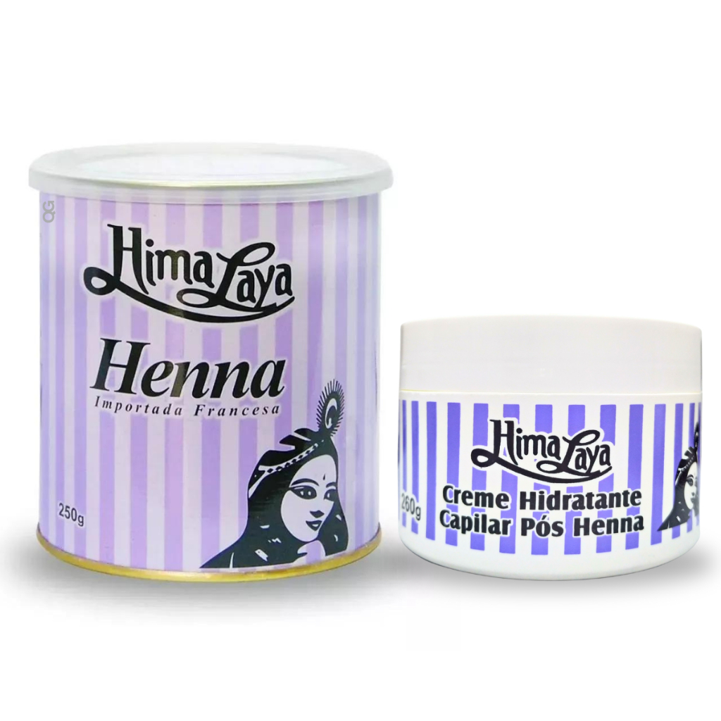 Kit Henna Em Pó Himalaya 250g + Creme Hidratante Pós Henna Himalaya 260g