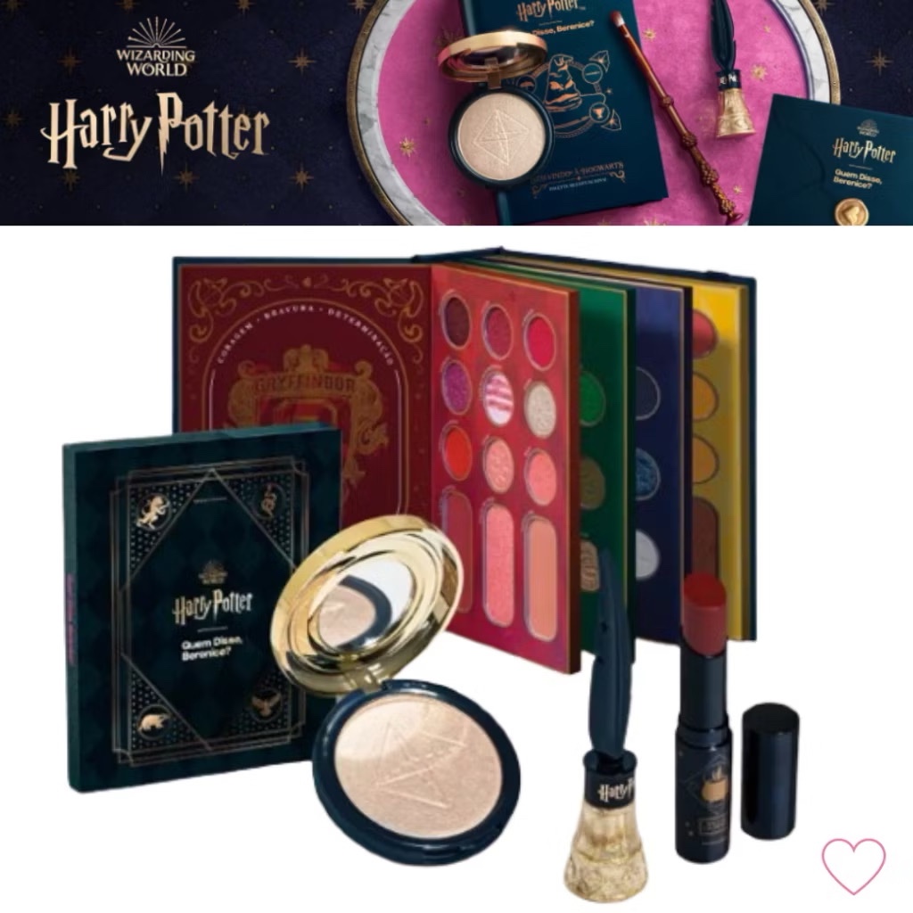 Coleção Maquiagem Harry Potter Quem Disse, Berenice? Kit de Pincéis, Paleta de Maquiagem, Iluminador Pomo, Delineador e+