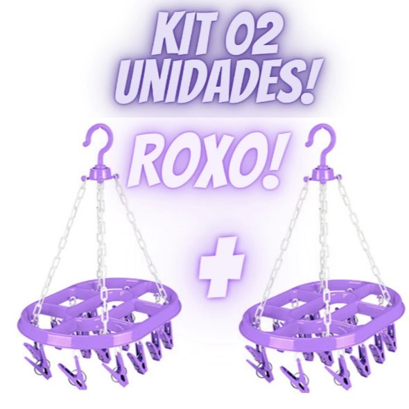 KIT C/01 OU 02 Varal com Prendedores 16 prendedores cada, Varal de Roupa intima, Varal com prendedor — imagem 2 de 2