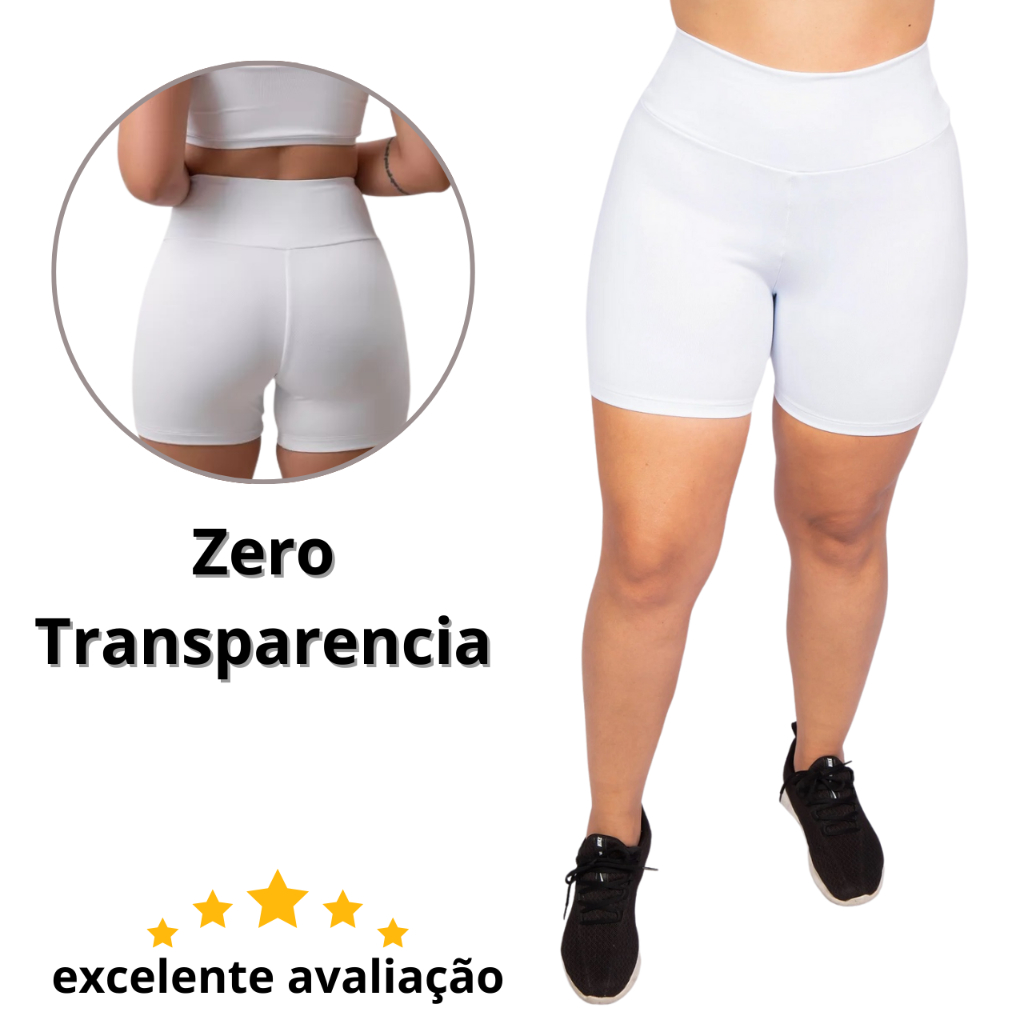 Short Suplex Feminino Meia Coxa Cós Alto Tecido Grosso Chorts Zero Transparência Academia Fitness em Oferta na Shopee