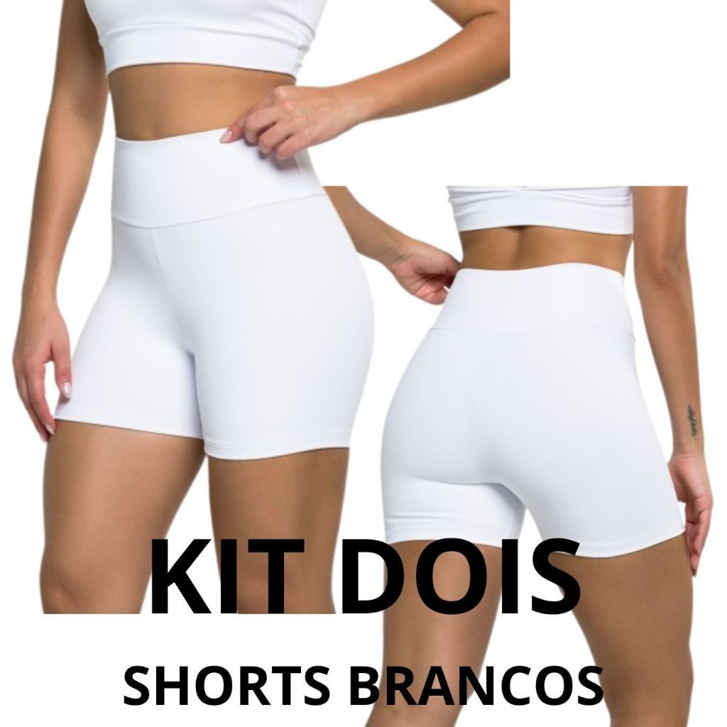 KIT DOIS - SHORTS Legging Bermuda Academia Meia Coxa Fitness Feminino Casual em Oferta na Shopee
