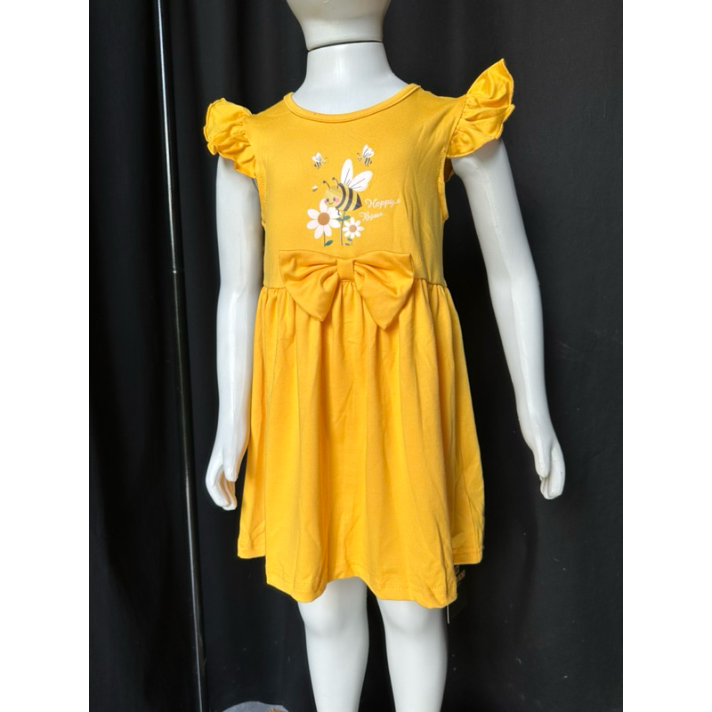 Vestido infantil amarelo abelha