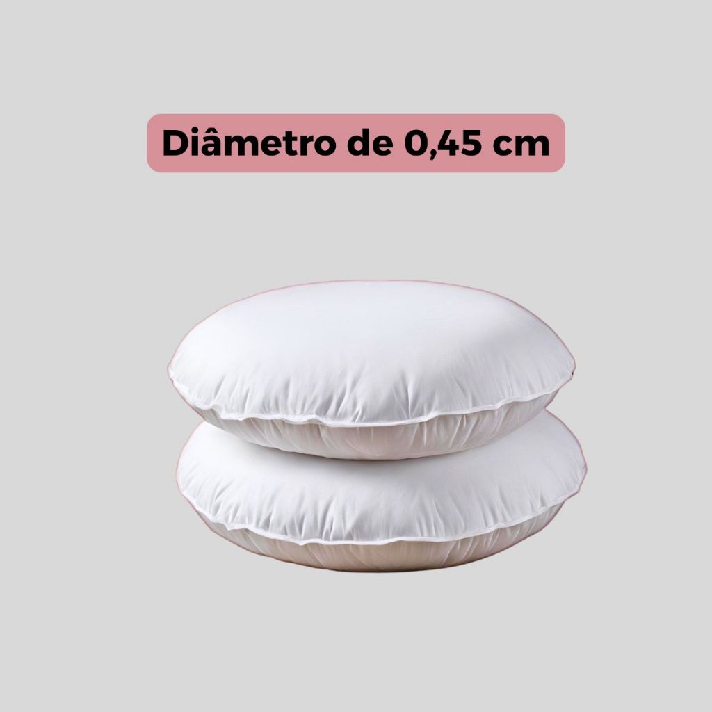 Refil Para Almofadas Redonda com 2 Unidades 0,45 cm de Diâmetro