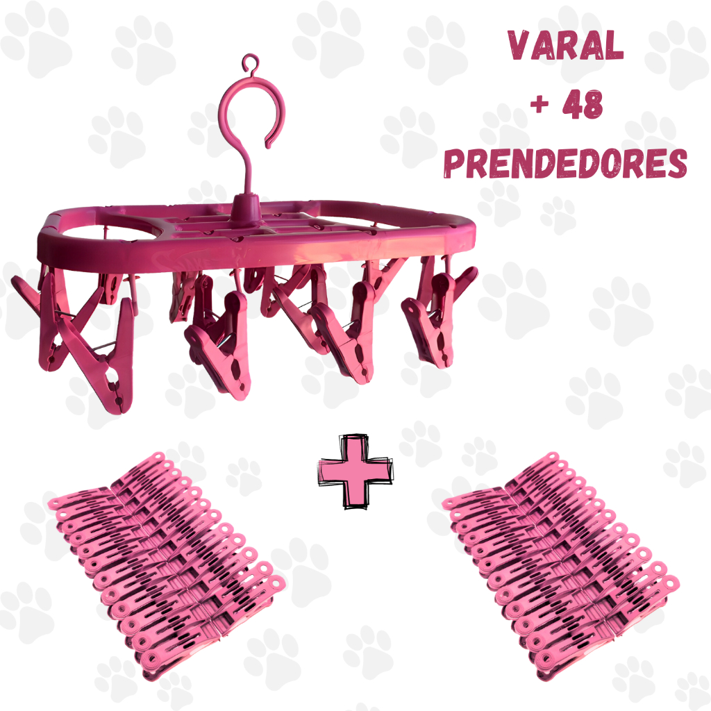 Kit Varal Roupas Íntimas + 48 Prendedores Plástico Calcinha Meias Cueca