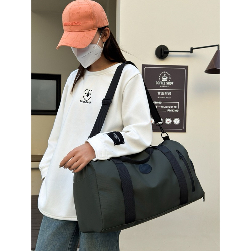 Bolsa de Viagem Leve e Portátil, Bolsa de Viagem Versátil de Cor Sólida e Zíper, Bolsa Esportiva e de Fitness