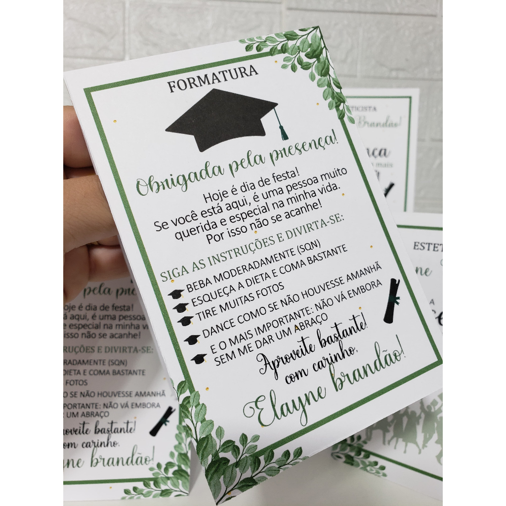Detalhes do Centro de mesa agradecimento personalizado enfeite decoração mesa formatura comemoração faculdade estetica esteticista