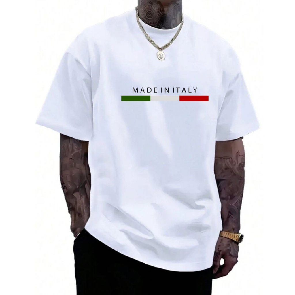 Camiseta Masculina Made In Italy Casual Camisa Algodão Premium
