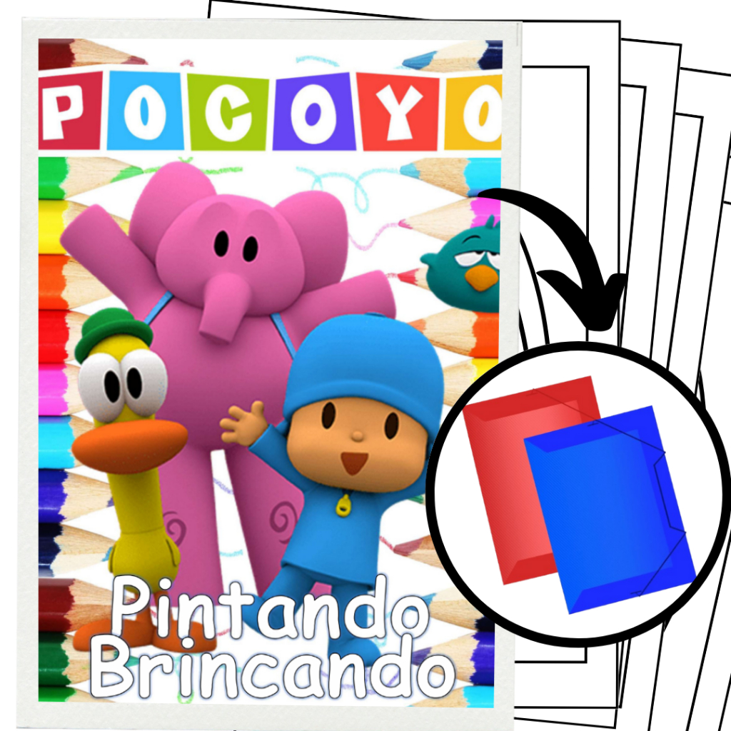 100 Desenhos Para Pintar e Colorir Pocoyo - Folhas A4 Avulsas! - Folhas A4 Sulfite Avulsas/Soltas